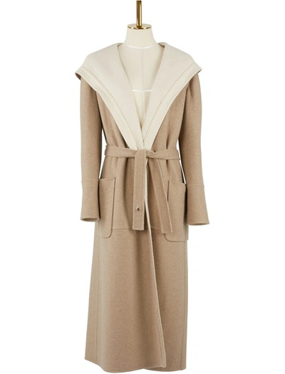 Shop Loro Piana Long Cashmere Edward Coat In Dark Beige