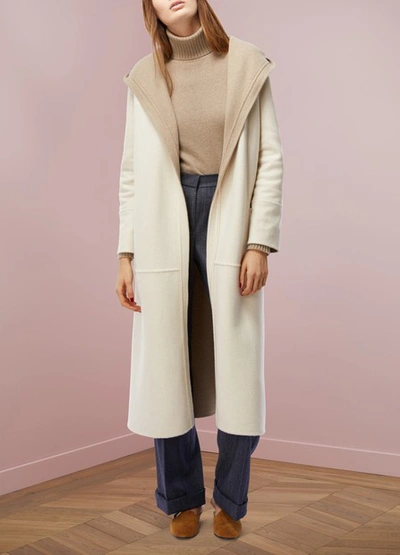 Shop Loro Piana Long Cashmere Edward Coat In Dark Beige