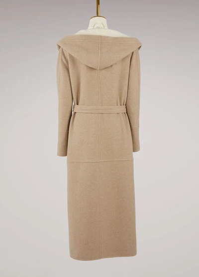 Shop Loro Piana Long Cashmere Edward Coat In Dark Beige