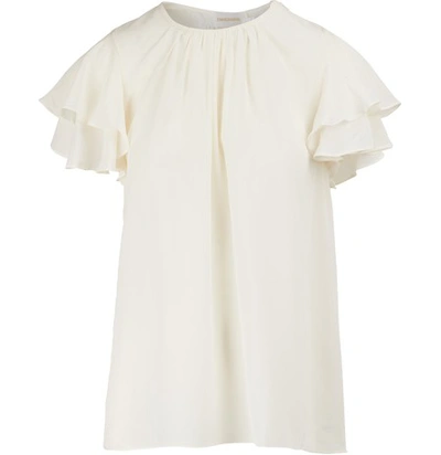 Shop Zimmermann Silk Top In Off-white