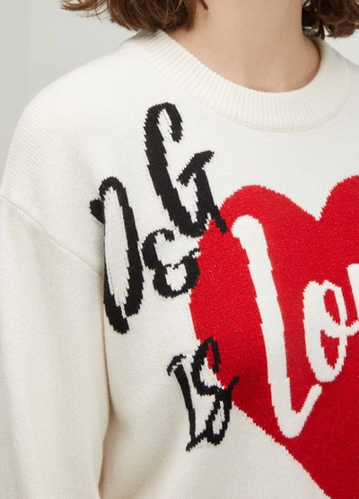 Shop Dolce & Gabbana D & G Is Love Cashmere Sweater In Ivory