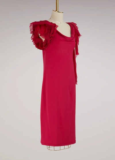 Shop Givenchy Sleeveless Jersey Dress In Fushia