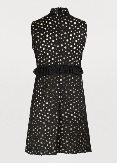 Shop Miu Miu Star Detail Mini Dress In Black