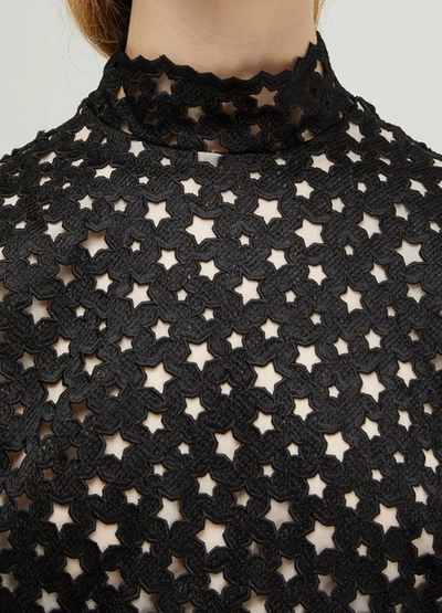 Shop Miu Miu Star Detail Mini Dress In Black