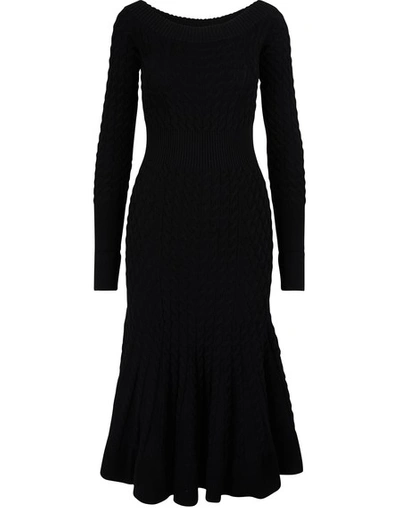 Shop Alexander Mcqueen Wool Dress In 1000 Black