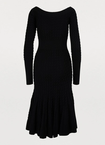 Shop Alexander Mcqueen Wool Dress In 1000 Black