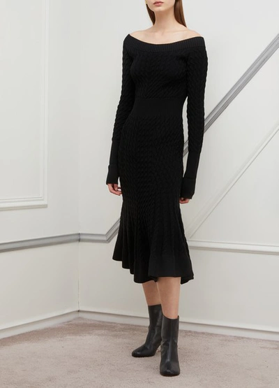 Shop Alexander Mcqueen Wool Dress In 1000 Black