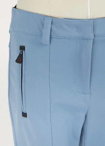 Shop Moncler Twill Pants In Sky
