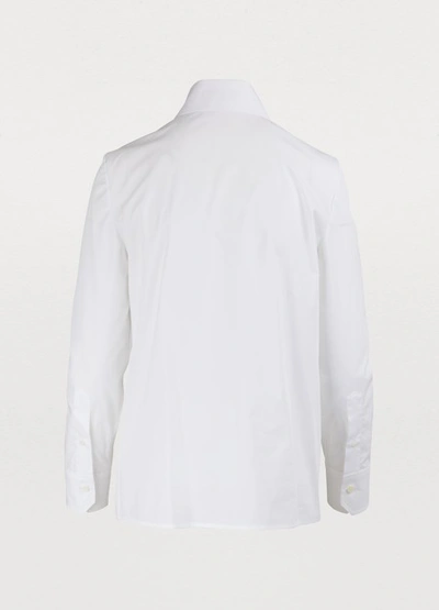 Shop Prada Ruffled Shirt In Bianco