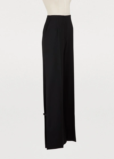Shop Proenza Schouler Wool Wide-leg Pants In 00200 Black