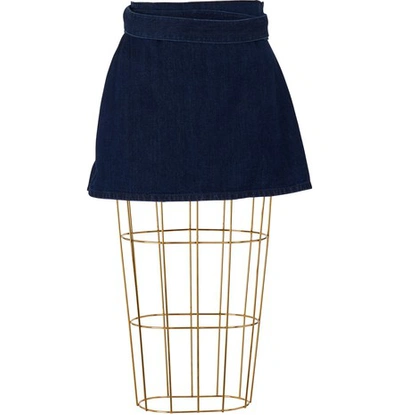 Shop Jw Anderson Denim Mini Skirt In Blue