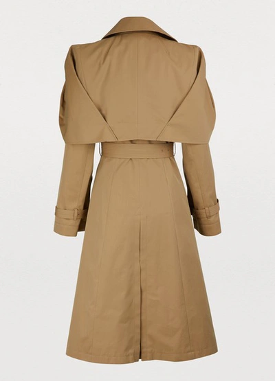 Shop Alexander Mcqueen Shell Cape Trench In 9670 - Beige