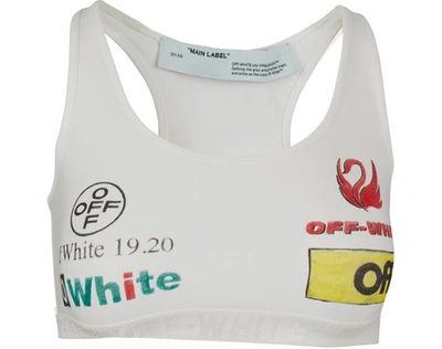 Shop Off-white Multi-logo Sports Bra In White/multi