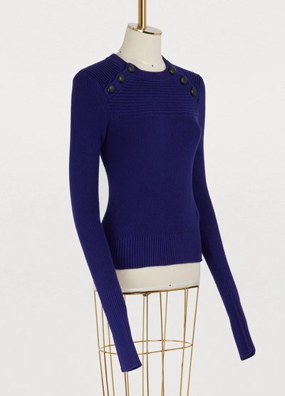 Shop Isabel Marant Étoile Koyle Cotton And Wool Sweater In Navy