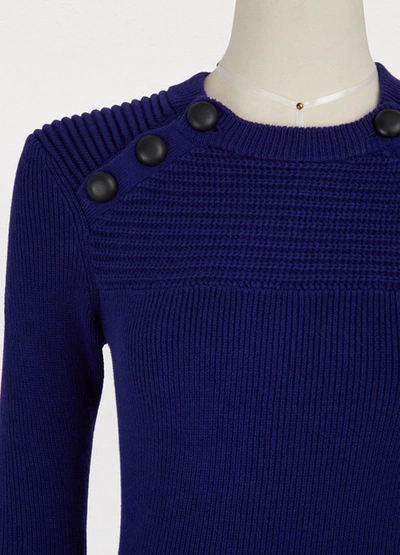 Shop Isabel Marant Étoile Koyle Cotton And Wool Sweater In Navy
