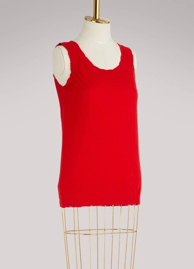 Shop Barrie Cashmere Tank Top In Red