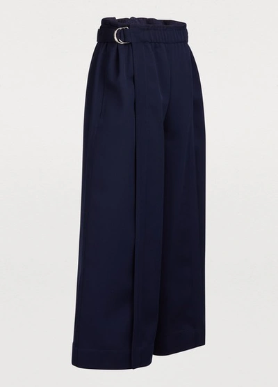 Shop Chloé Wool Pants In Midnight