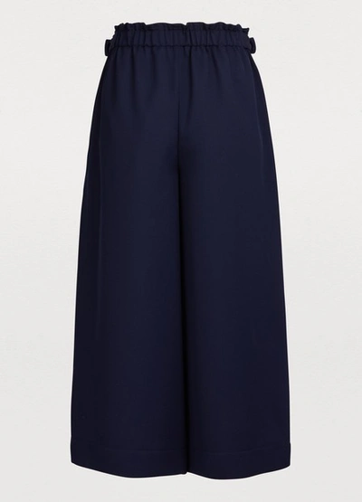 Shop Chloé Wool Pants In Midnight