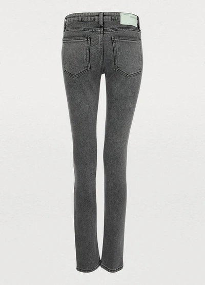 Shop Off-white Skinny Jeans With Foulard Belt In Dark Grey