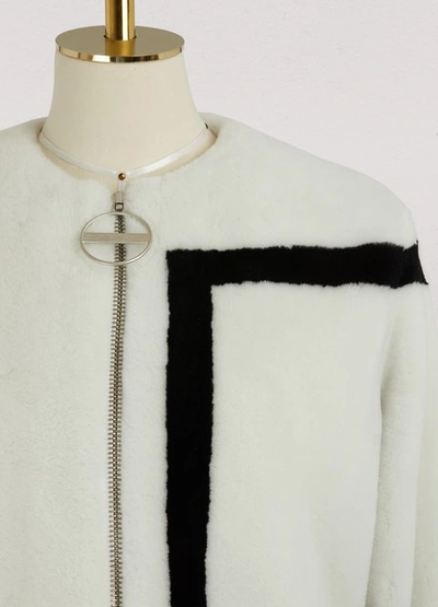 Shop Givenchy Shearling Short Jacket In Écru