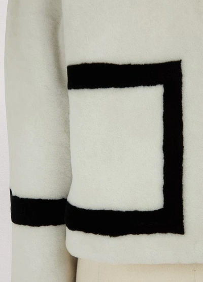 Shop Givenchy Shearling Short Jacket In Écru