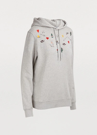 Shop Ganni Trenton Hoodie In Paloma Melange