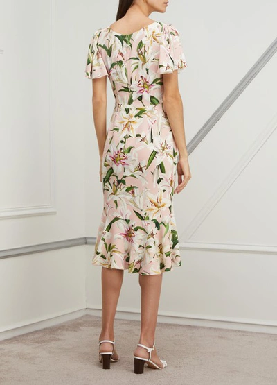 Shop Dolce & Gabbana Floral Print Dress In Rosa