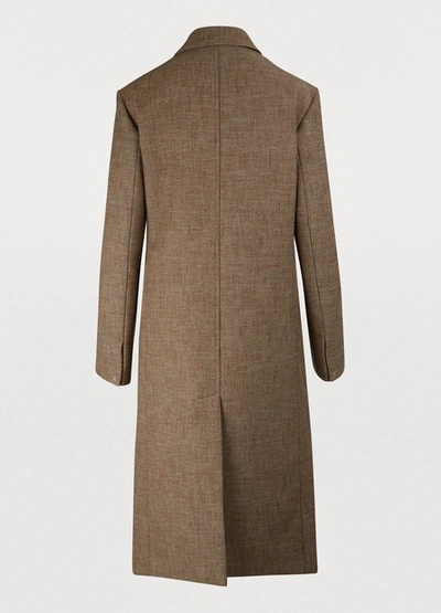 Shop Jil Sander Lee Llama Fibre-wool Blend Coat In 241 - Open Brown