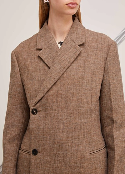 Shop Jil Sander Lee Llama Fibre-wool Blend Coat In 241 - Open Brown