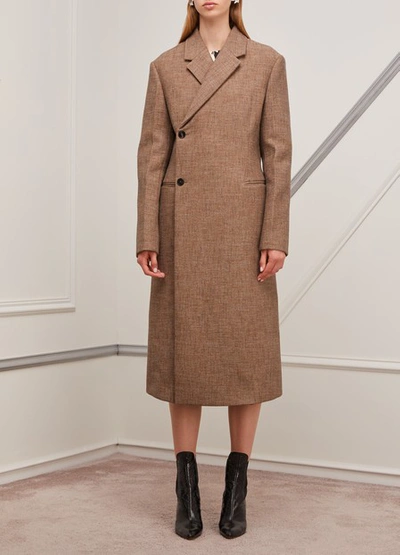 Shop Jil Sander Lee Llama Fibre-wool Blend Coat In 241 - Open Brown