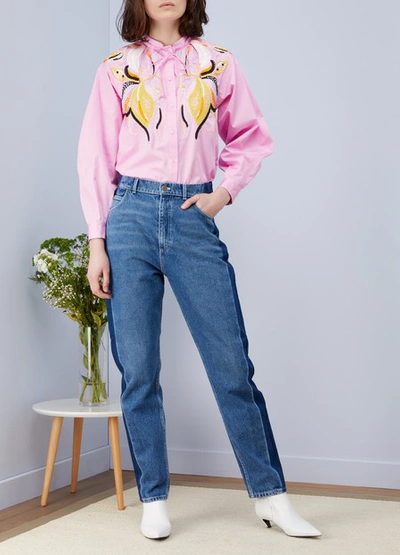 Shop Emilio Pucci Popeline Embroidered Shirt In Pink