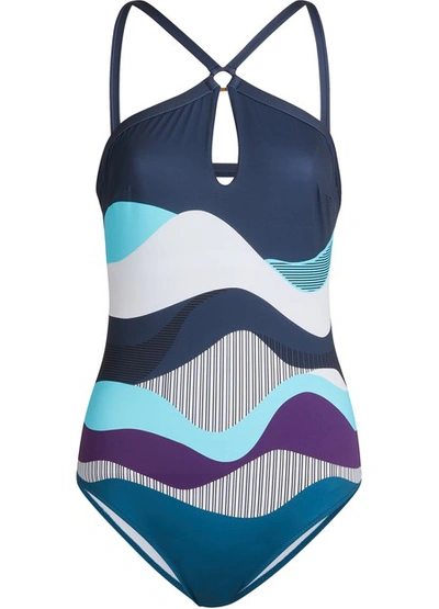 Shop Vilebrequin July 20th Feinte One-piece Swimsuit In Multi Blue