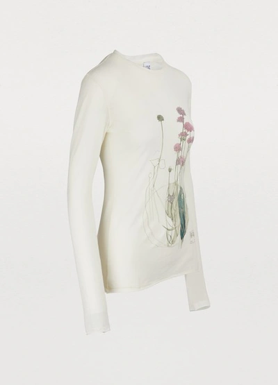 Shop Loewe Long-sleeved Botanical T-shirt In Ivory
