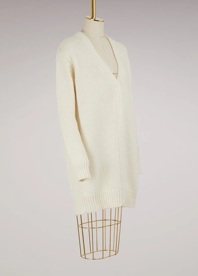 Shop Moncler Cashmere Cardigan In White