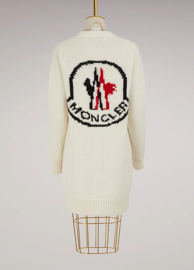 Shop Moncler Cashmere Cardigan In White