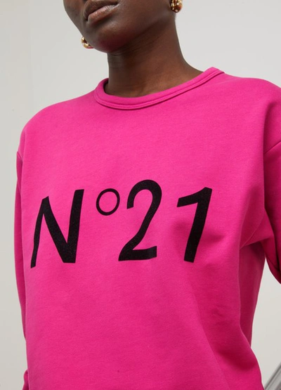 Shop N°21 Logo Sweatshirt In Fuchsia