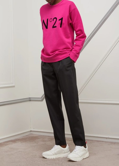 Shop N°21 Logo Sweatshirt In Fuchsia