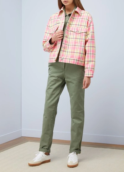 Shop Msgm Checkered Jacket In Multicolor