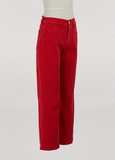 Shop 3x1 W4 Shelter Wideleg Crop Jeans In Apple Red