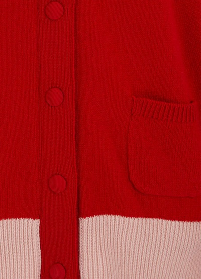 Shop Moncler Cashmere Cardigan In Red