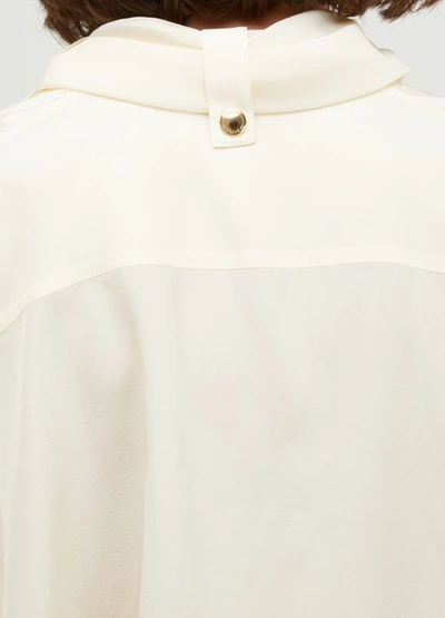 Shop Chloé Sleeveless Silk Shirt In Beige
