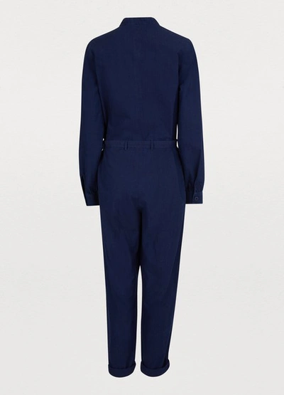 Shop A.p.c. Laura Jumpsuit In Indigo Delave