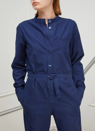 Shop A.p.c. Laura Jumpsuit In Indigo Delave