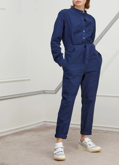 Shop Apc Laura Jumpsuit In Indigo Delave