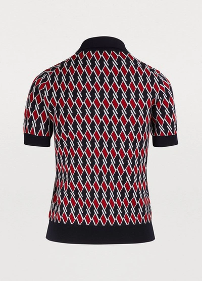 Shop Prada Short-sleeved Polo In Blu+rosso