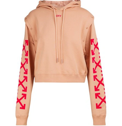 Shop Off-white Logo Sweatshirt In Nude Fuschia