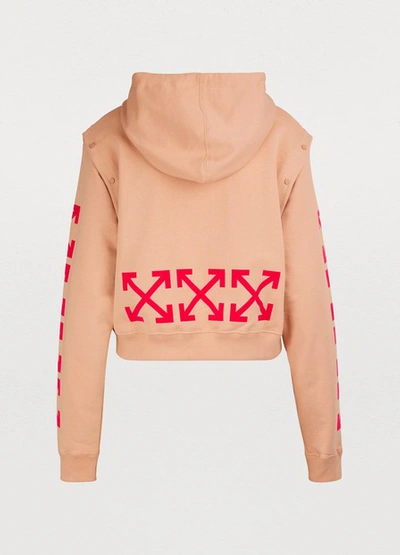 Shop Off-white Logo Sweatshirt In Nude Fuschia