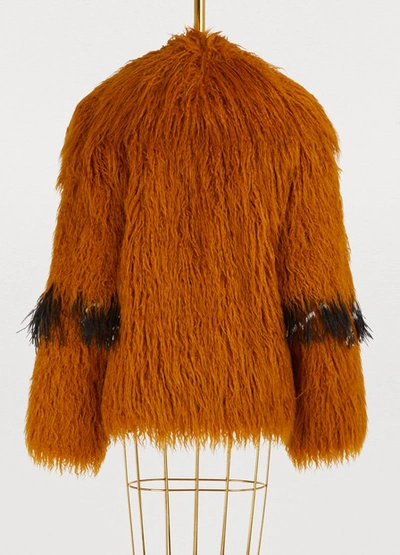 Shop Dries Van Noten Faux Fur Coat In Gold