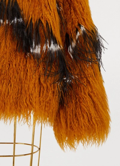 Shop Dries Van Noten Faux Fur Coat In Gold