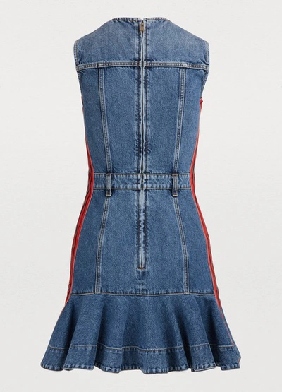 Shop Alexander Mcqueen Denim Mini Dress In 4320 - Vintage Wash